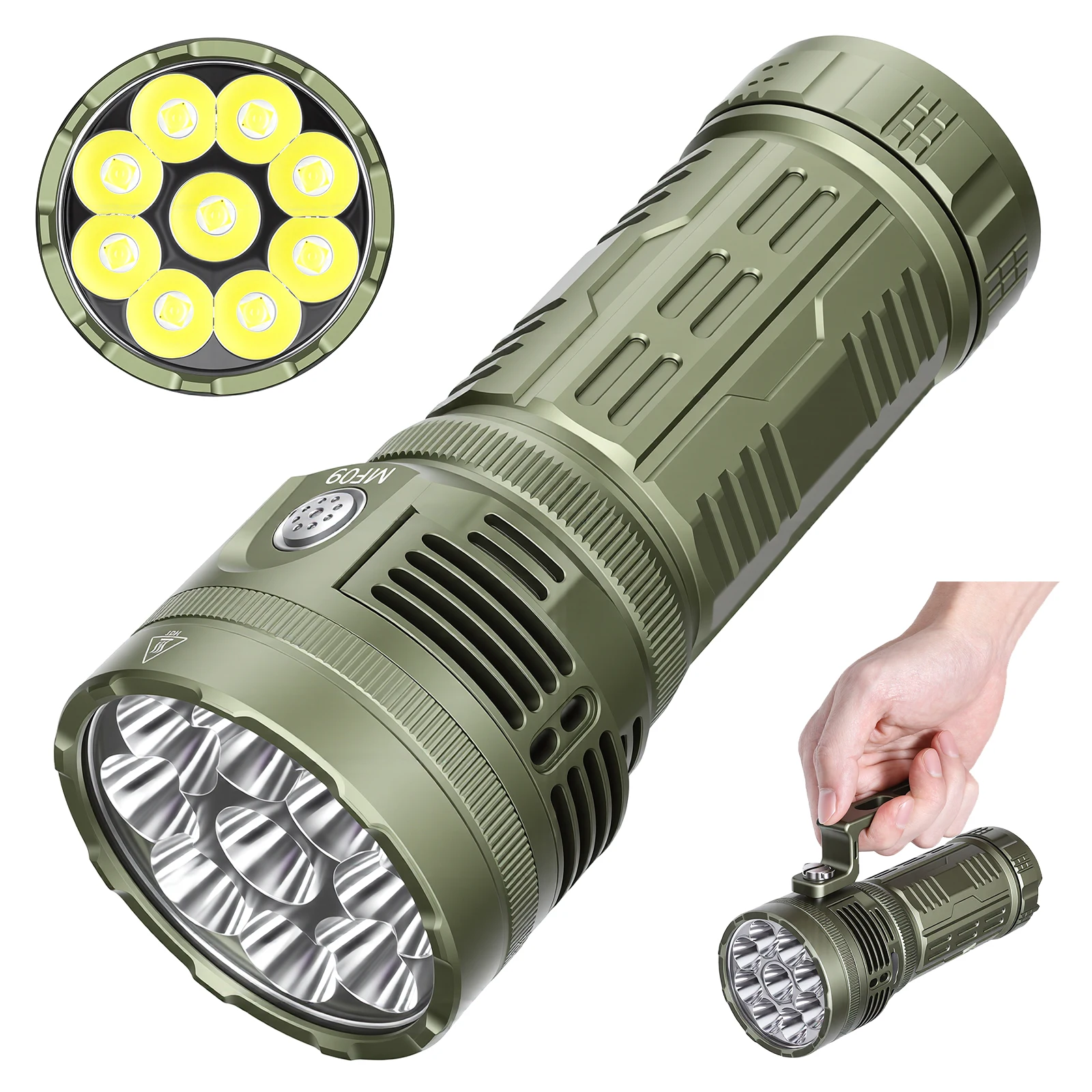 

Фонарь Astrolux MF09 9*50.2 LED 26000LM 600M с высокой светоотдачей, дальнобойный, с вентилятором, аккумулятор 46950, 90000CD, мощный светодиодный фонарь