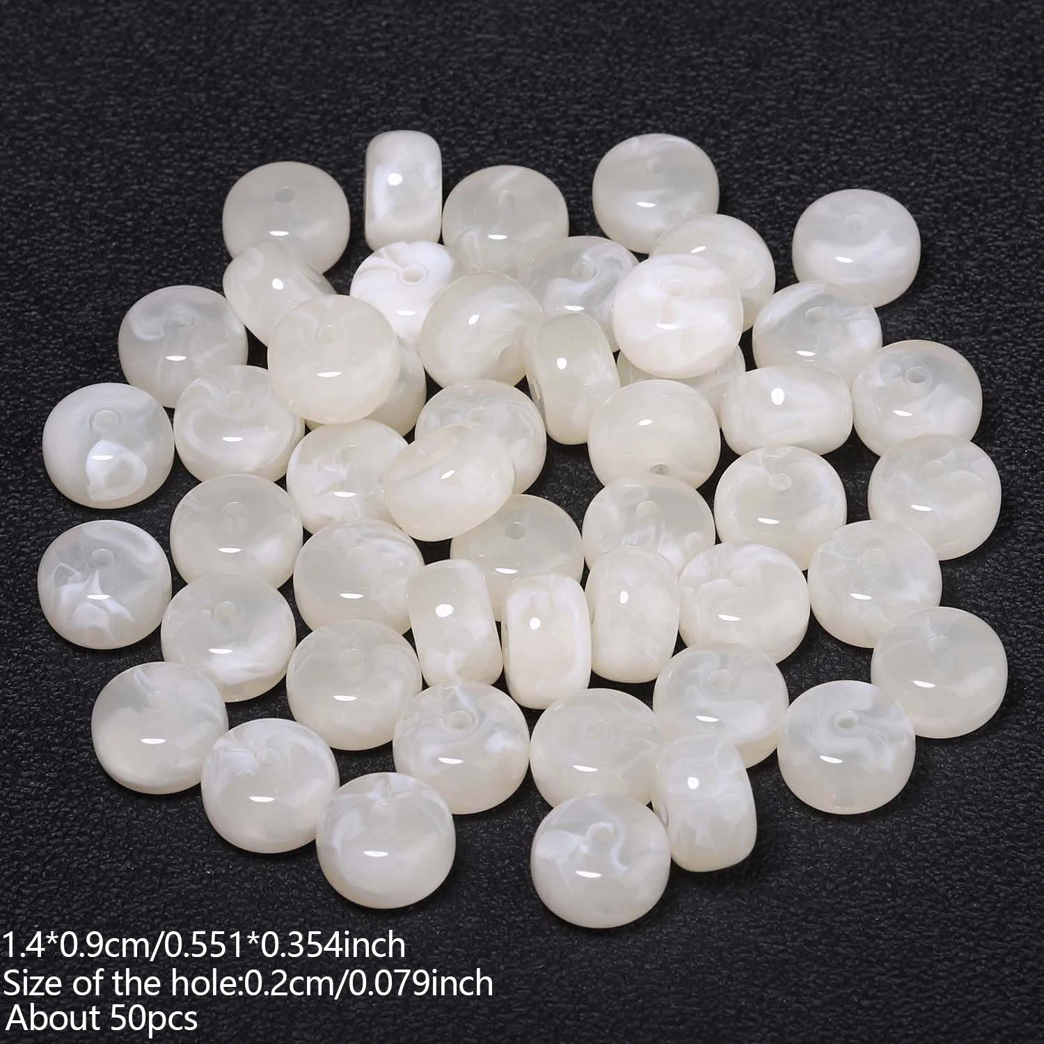 Farbige Acryl-Flachperlen 9x14mm Lose Spacer-Rondelle-Perlen für DIY-Ohrringe, Armbänder, Halsketten und Schmuckherstellung Zubehör – Detail 3