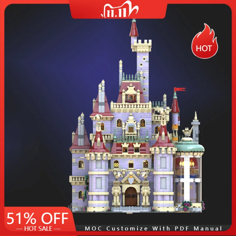 

6237 PCS MOC Famous Movies Medieval Exquisite Luxury Castle Modular Model Building Blocks DIY Assembly Bricks Toys Girls Gifts