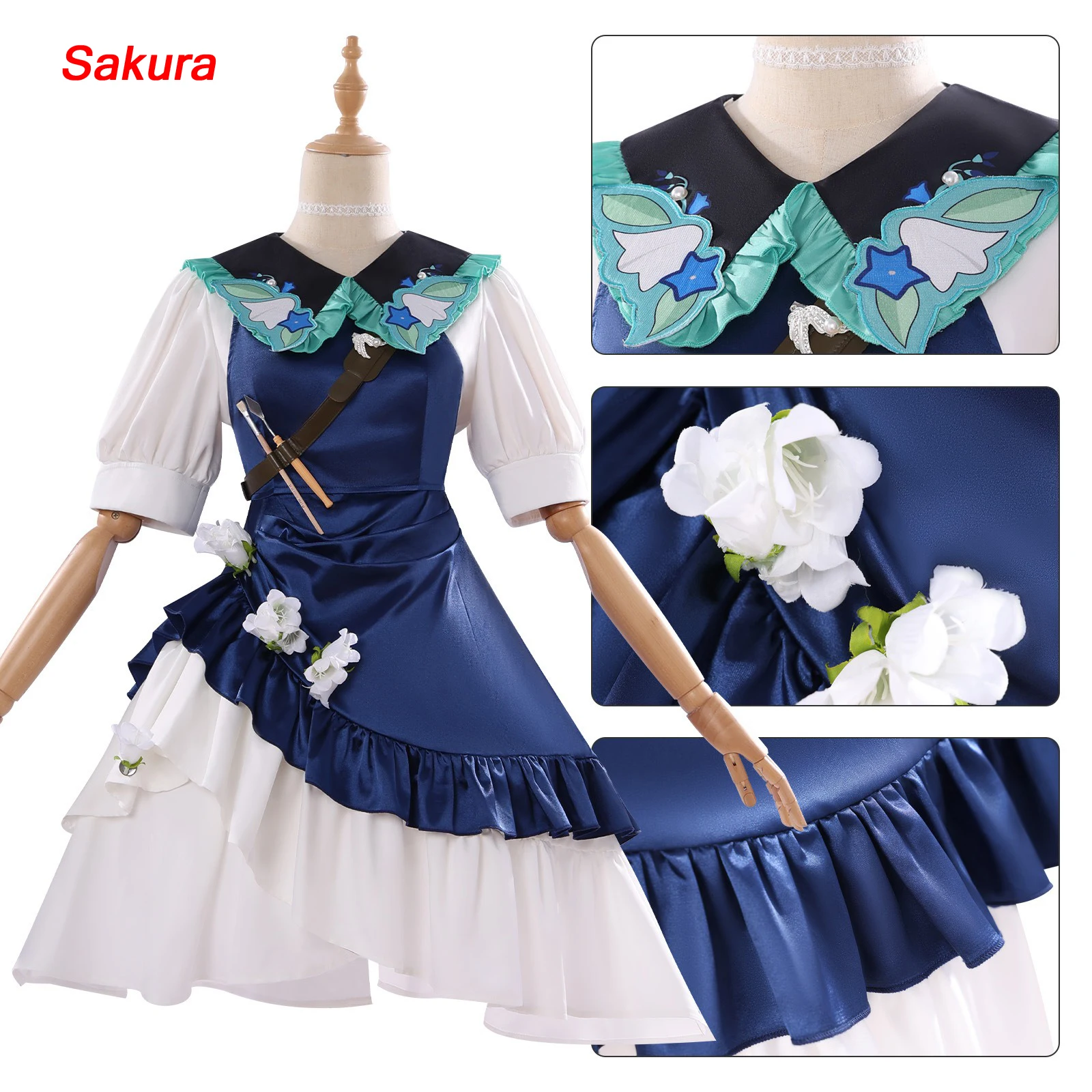 Reverse: The female Costume of the same style in the game Cooper's Garland Cosplay Costume in 1999