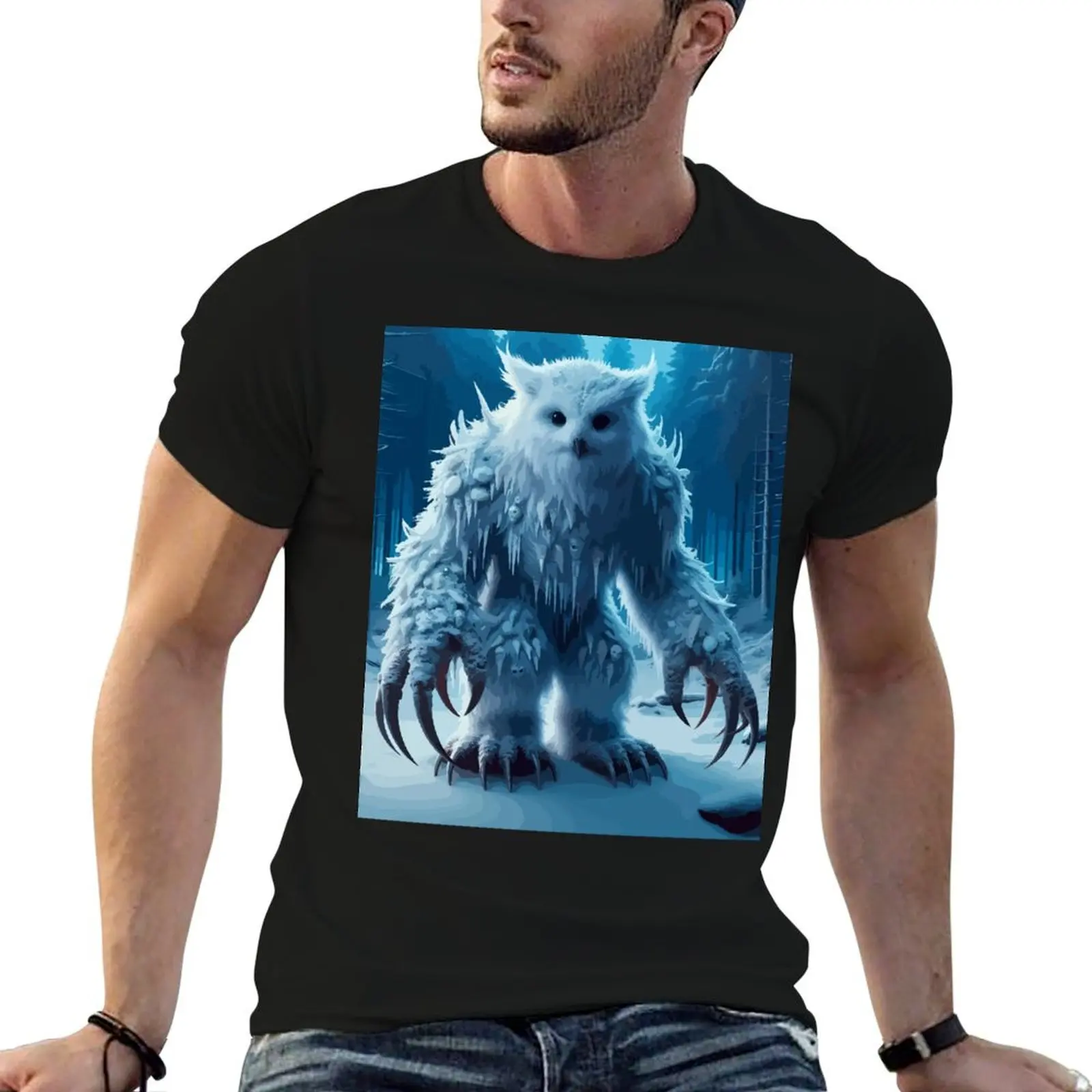 Snowy Owlbear-Funny T-Shirt vintage graphic tee blacks basketball graphic tees man clothes mens graphic t-shirts anime