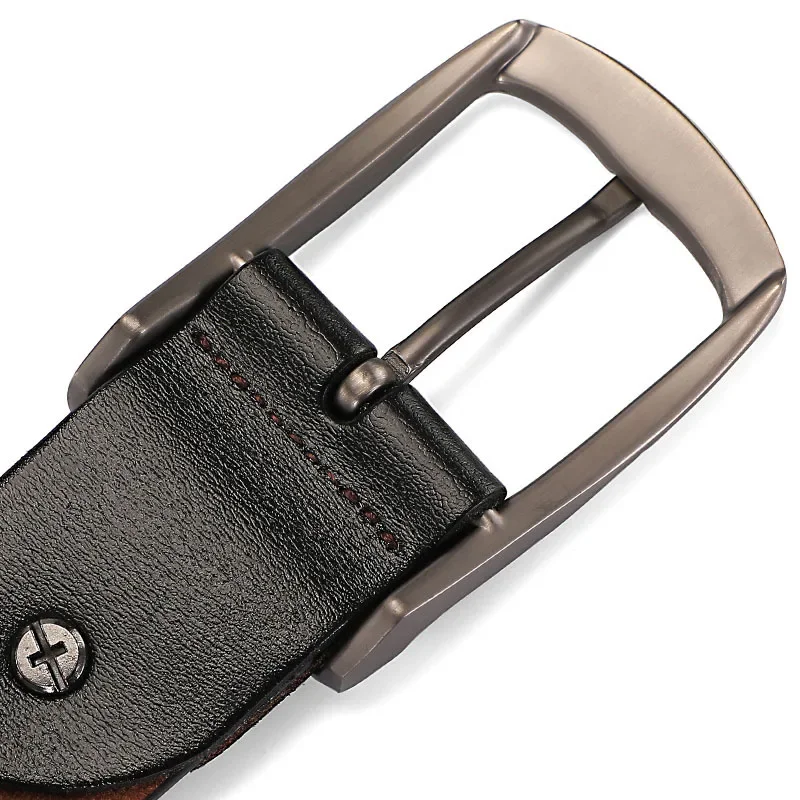 Duży Rozmiar 105-140 150 160 170cm Skórzany Pasek Retro Męski z Naturalnej Skóry Bydlęcej z Igłową Klamrą, Ręcznie Robiony, Casualowy, Modny Pasek
