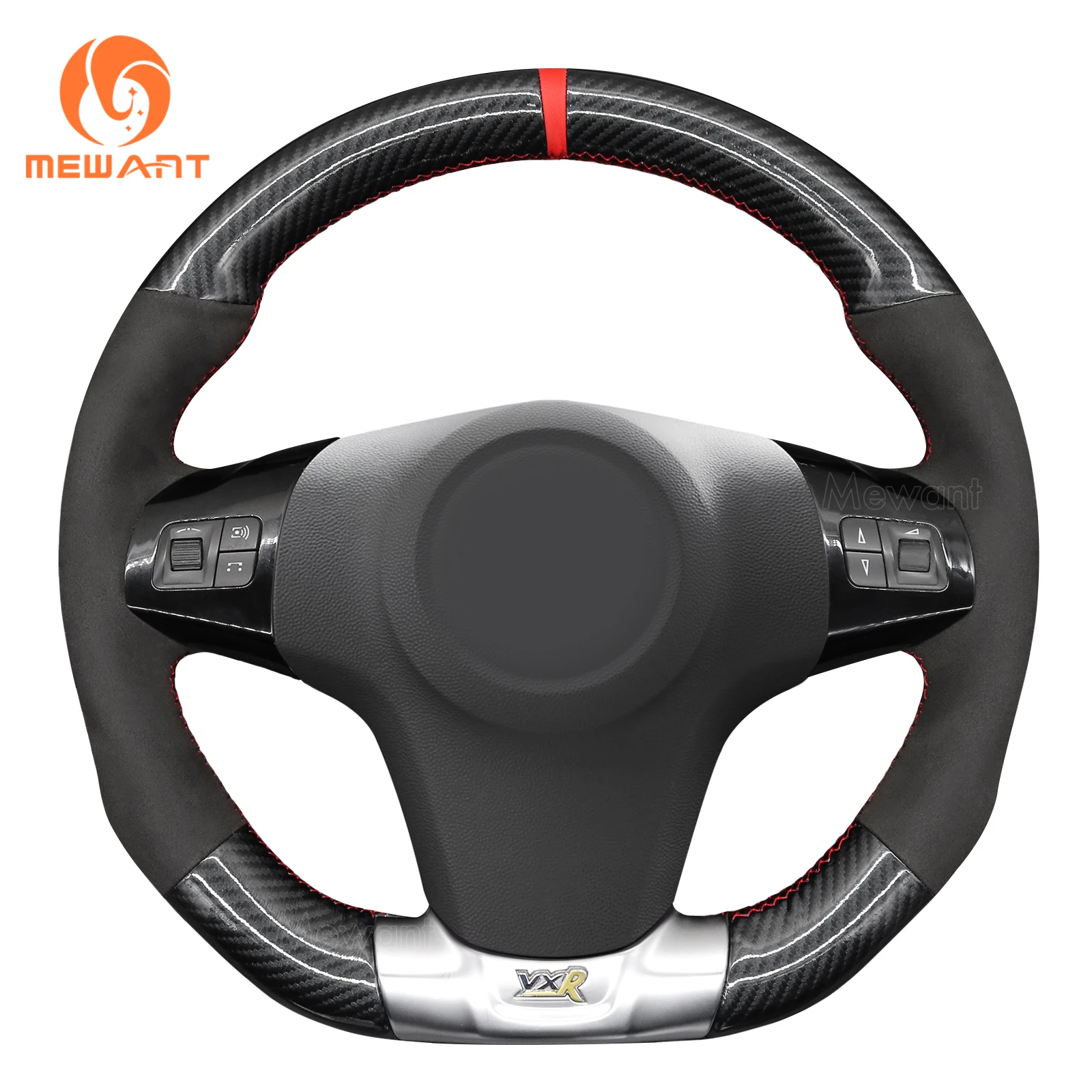 MEWANT Carbon Fiber Suede Car Steering Wheel Cover for Opel Corsa OPC 2008-2014 Interior Accessories