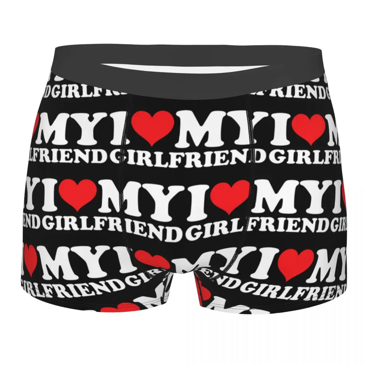 Boxer Underpants Shorts I Love My Girlfriend Panties Men's Ventilate Underwear for Homme Man Boyfriend Gift