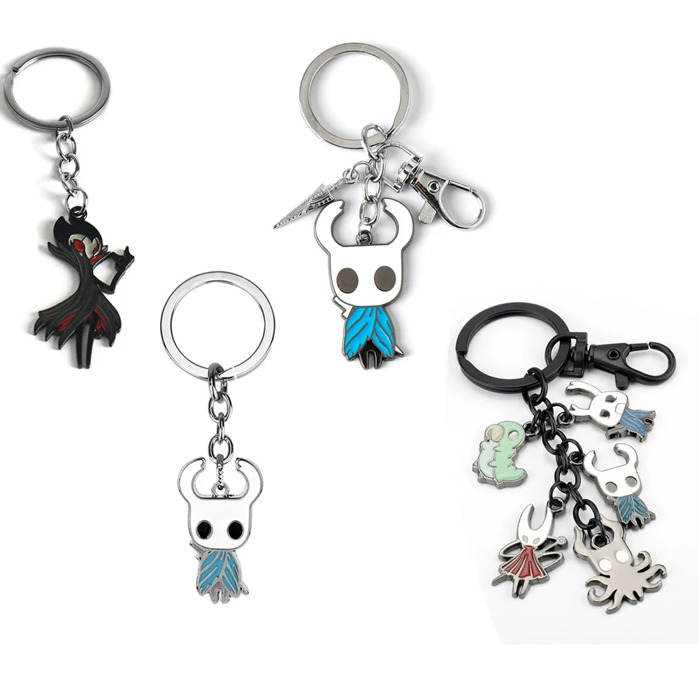 

Металлический брелок с персонажами Hollow Knight, рыцарь, осьминог, Grub Hornet, кулон, брелок для женщин и мужчин, брелок для ключей, ювелирные изделия