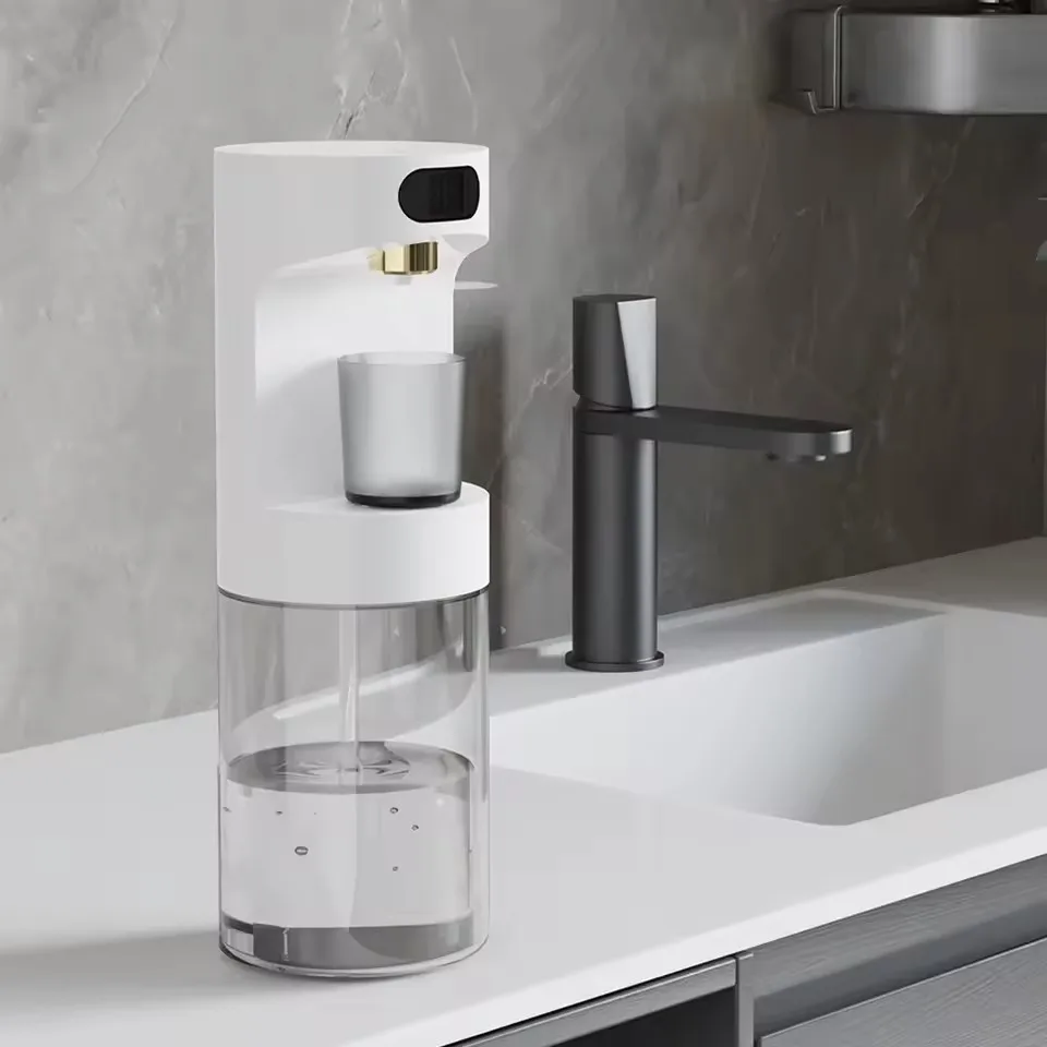 Smart 600ml Mouthwash Dispenser with Magnetic Induction,Wall Mounted, 4 Gear Liquid Control, Auto Cleaning