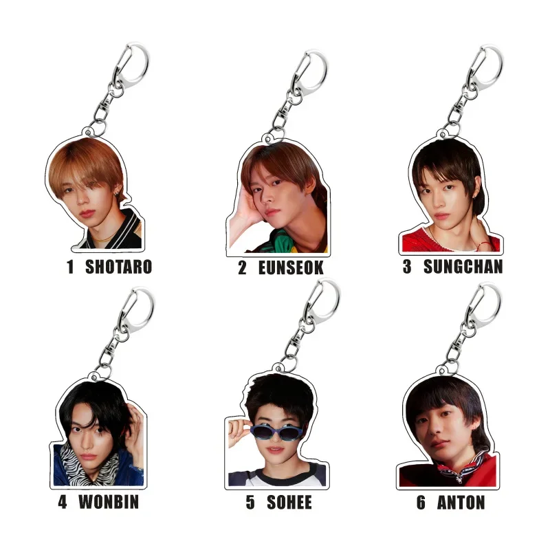 Popular Korean Men's Team SHOTARO EUNSEOK SUNGCHAN WONBIN Keyring Pendant Star Surrounding HD Pattern Acrylic Keychain Ornament