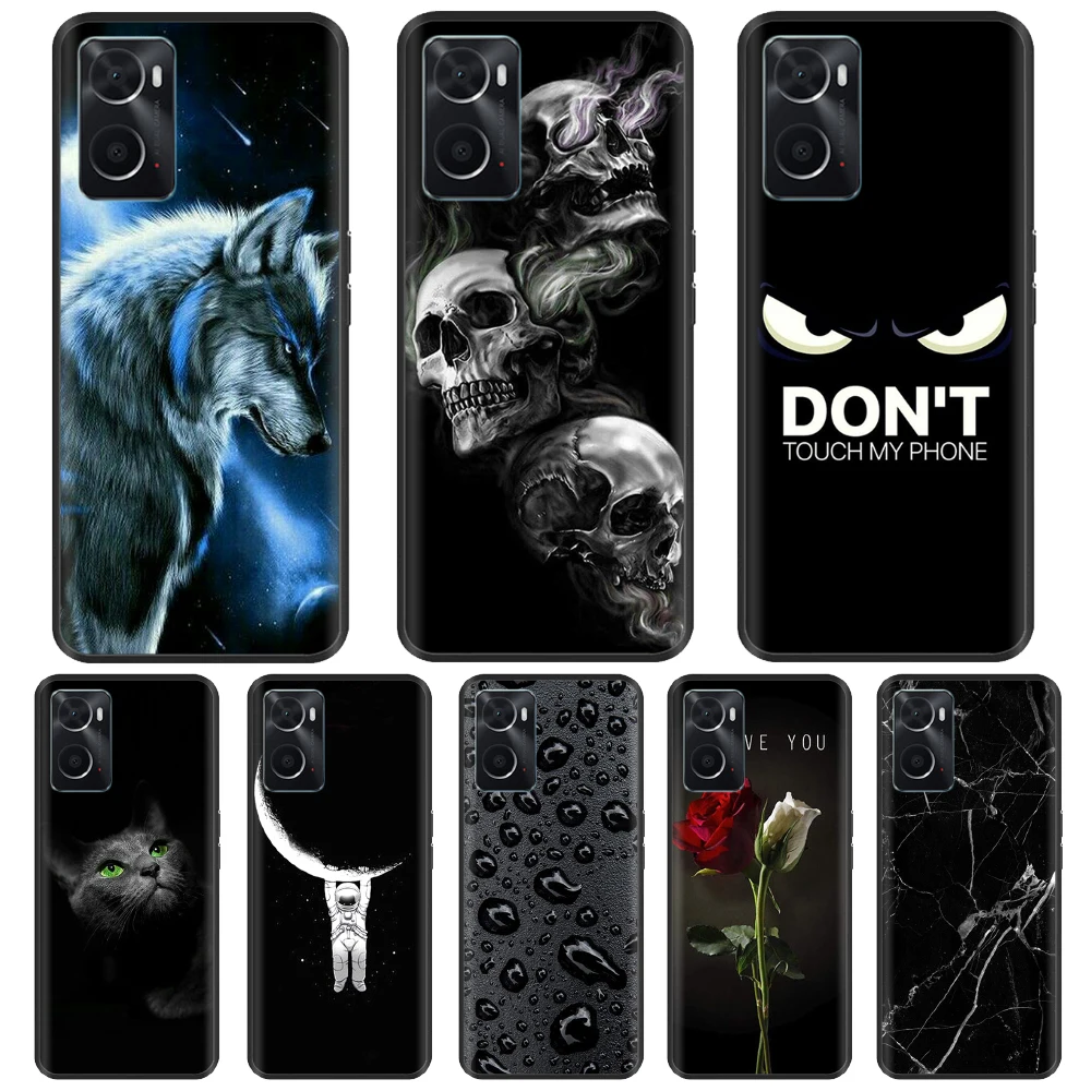 For OPPO A76 Case Soft Silicone Cute Flower TPU Phone Cover for OPPO A96 Case Black Bumper Fashion for OPPO A76 4G a 76 Cases