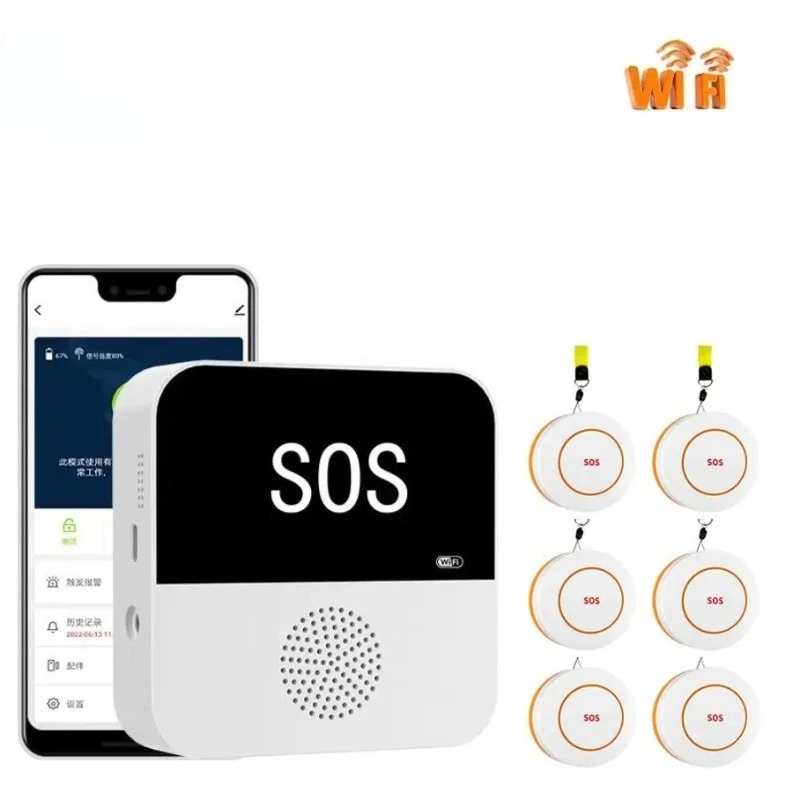WiFi Tuya SOS Alarm Receiver Emergency Pager Smart Life Safe Alert Kit