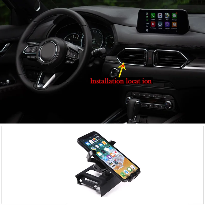 

For Mazda CX-5 2017 2018 2019 2020 2021 Adjustable Mobile Phone Holder Air Vent Mount Bracket Cell Phone Holder