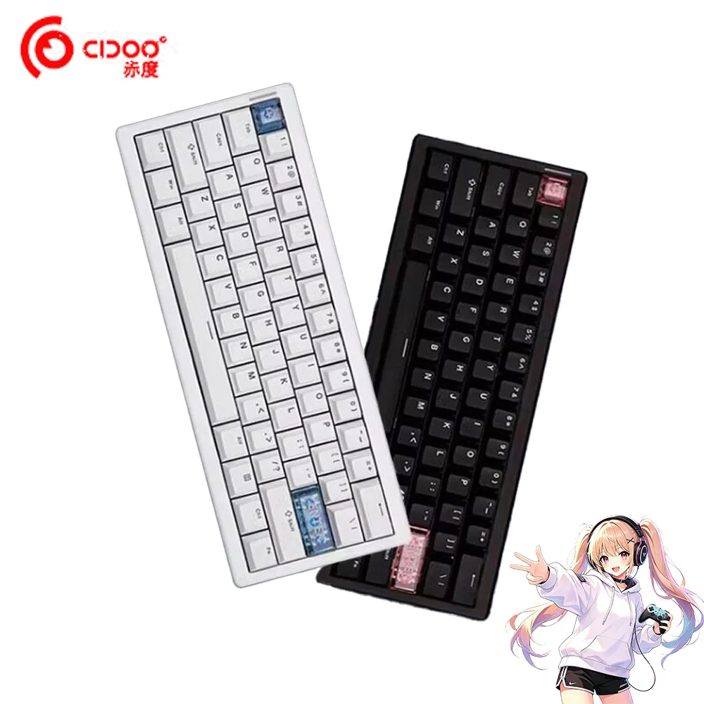 Cidoo QK61 Mechanical Keyboard Tri-mode Wireless Support VIA/QMK Gasket Hot Swap Keyboard Long Battery Life Gaming Accessories