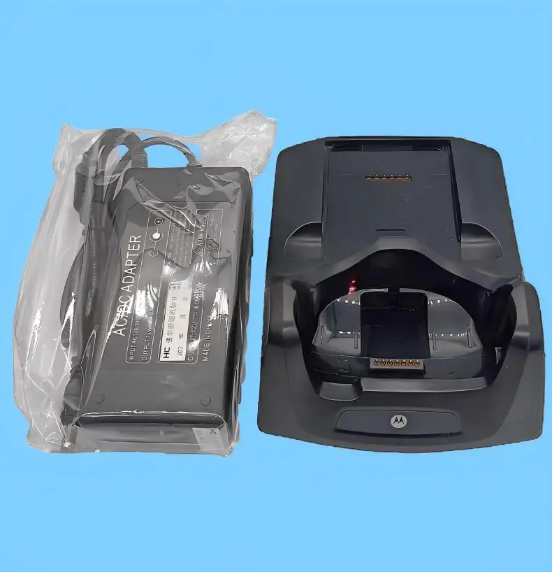 

Used charging cradle with adapter for Zebra MC55, MC65, MC67, MC55A, MC55E0, MC55A0, MC55N0