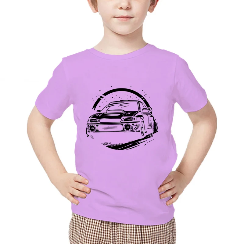 T-shirt imprimé Drift Racing Cartoon pour garçons et filles, tee-shirt du groupe de rallye B, streetwear de voiture, haut à la mode, 2024