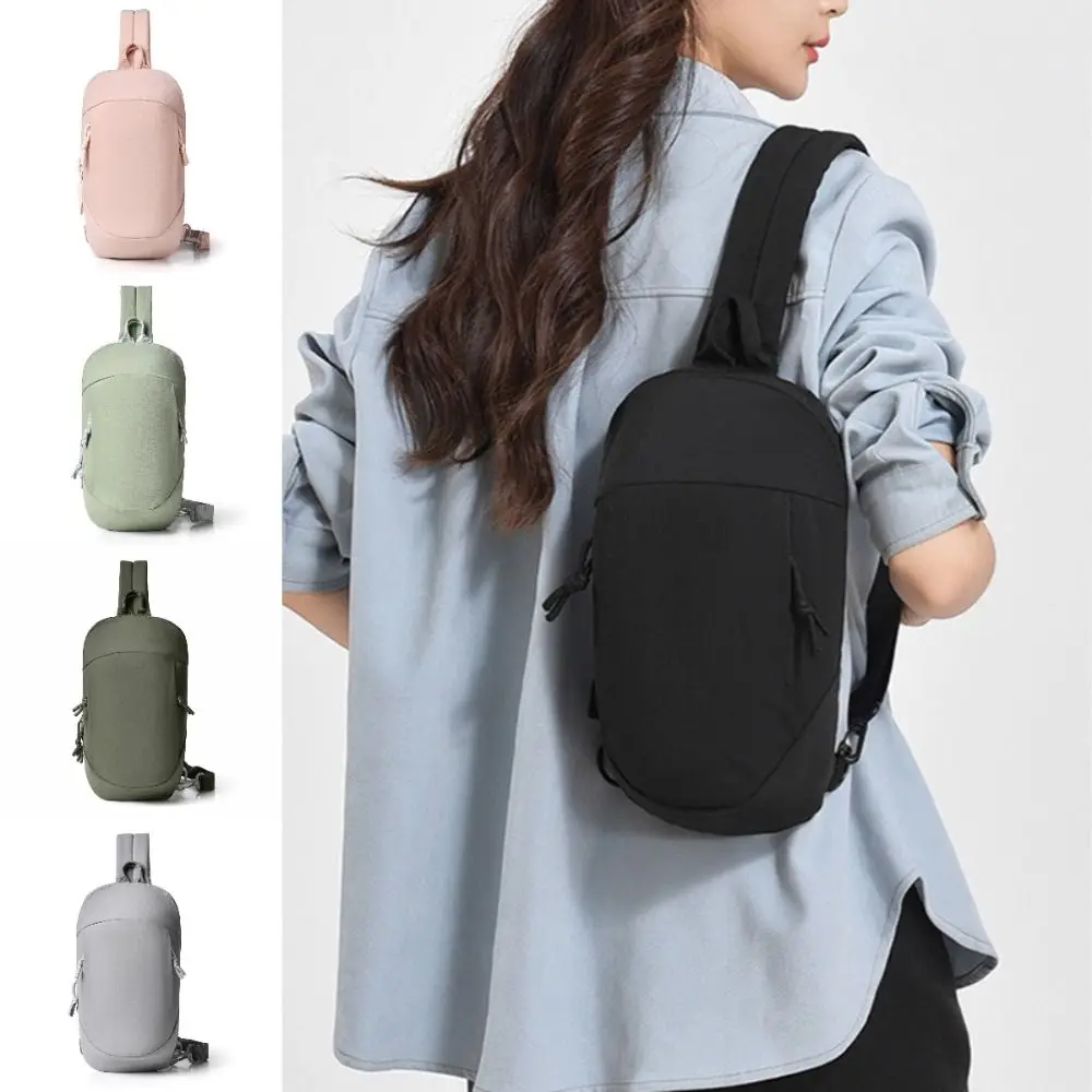 Casual Men's Chest Bag Waterproof Large Capacity Nylon Sling Shoulder Bag Lightweight Breathable Male Crossbody Bag Travel