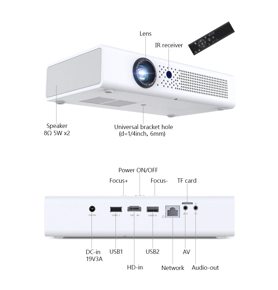 Mini Projector 300Inch Draagbare 16:9 Full Hd 1080P 3D 4K Smart Wifi Android Game Led Dlp Home theater Voor Smartphone Keystone