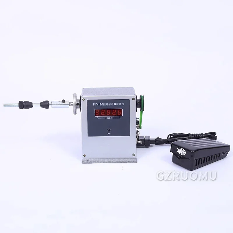 Digital Display Small Manual Flat Wire Machine FY180 Foot Motor Electric Winding Machine 0-9999 Count Range With Footboard