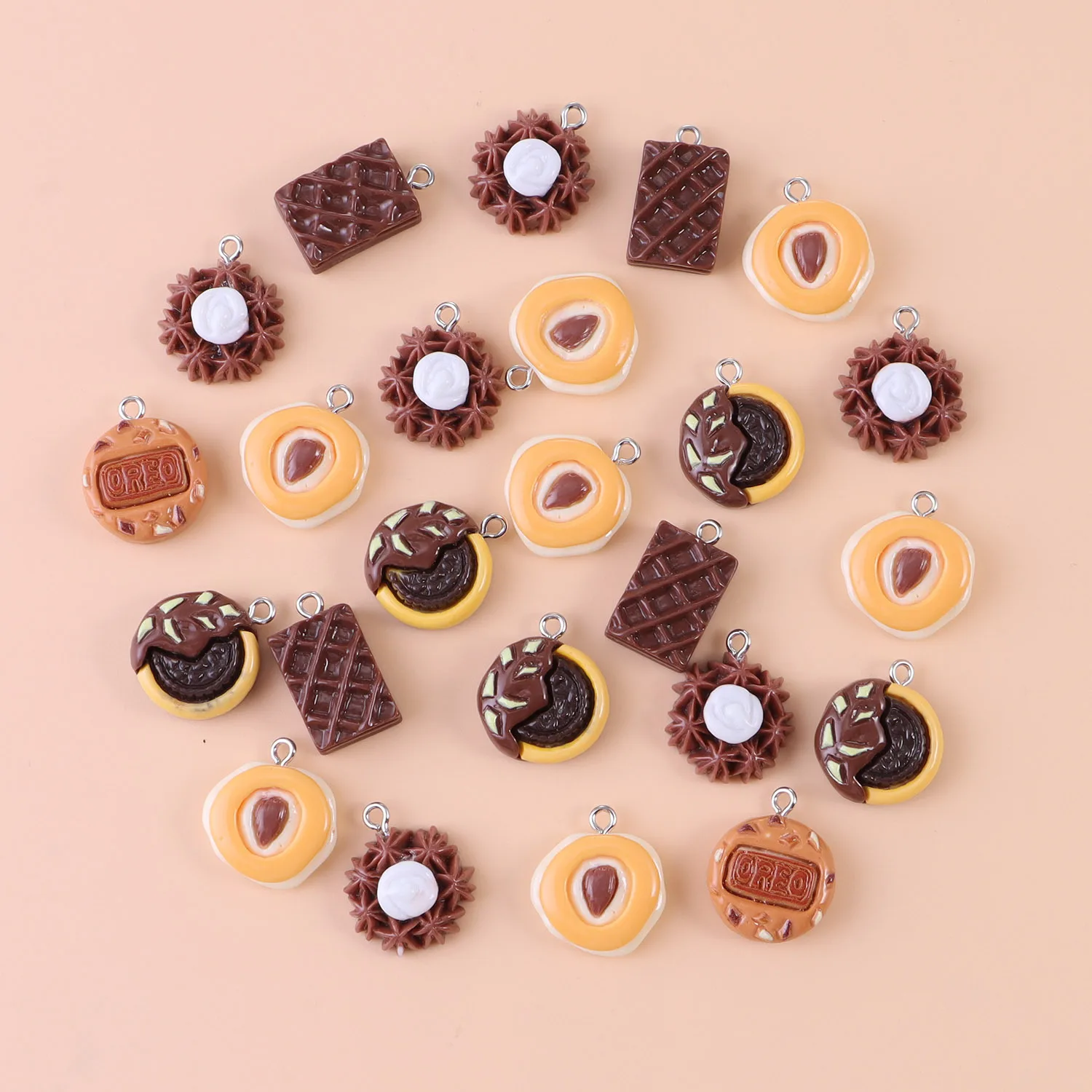 SW45 10Pcs Simulation Food Bread Toast Donuts Pendant Charms DIY Baking Charms Jewelry Making Necklace Bead Earring Key Chanis