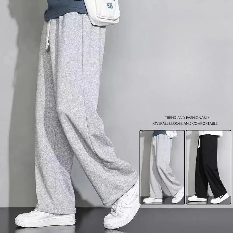 

Gray Sweatpants Trendy Straight Loose 2026 Summer Drape Thin Sports Casual Long Pants Men