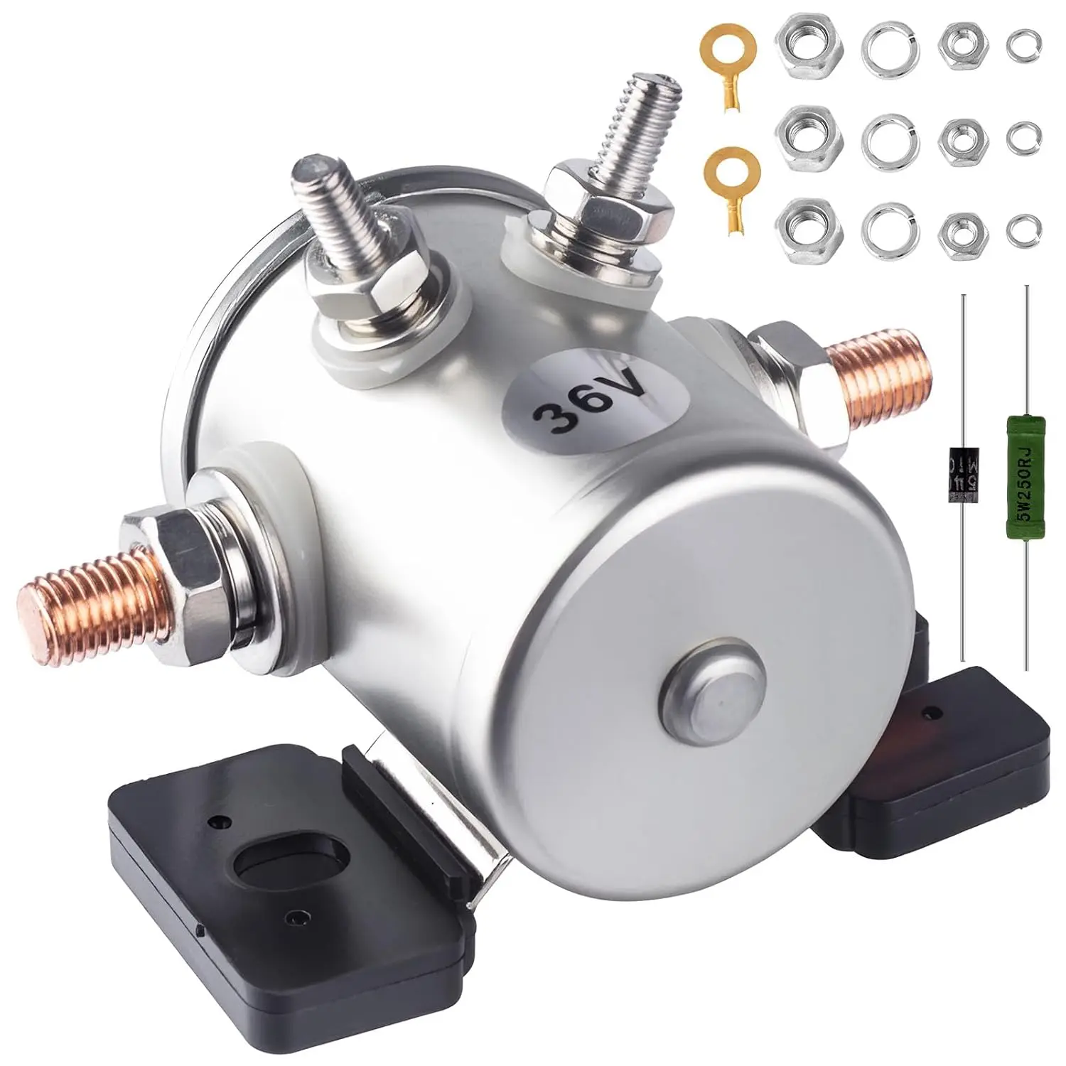 36V 70 Series Solenoid Relay for EZGO TXT Marathon 1980-2010 Golf Cart | 4 Terminal | Replaces 11761-G1  | W/Resistor Diode