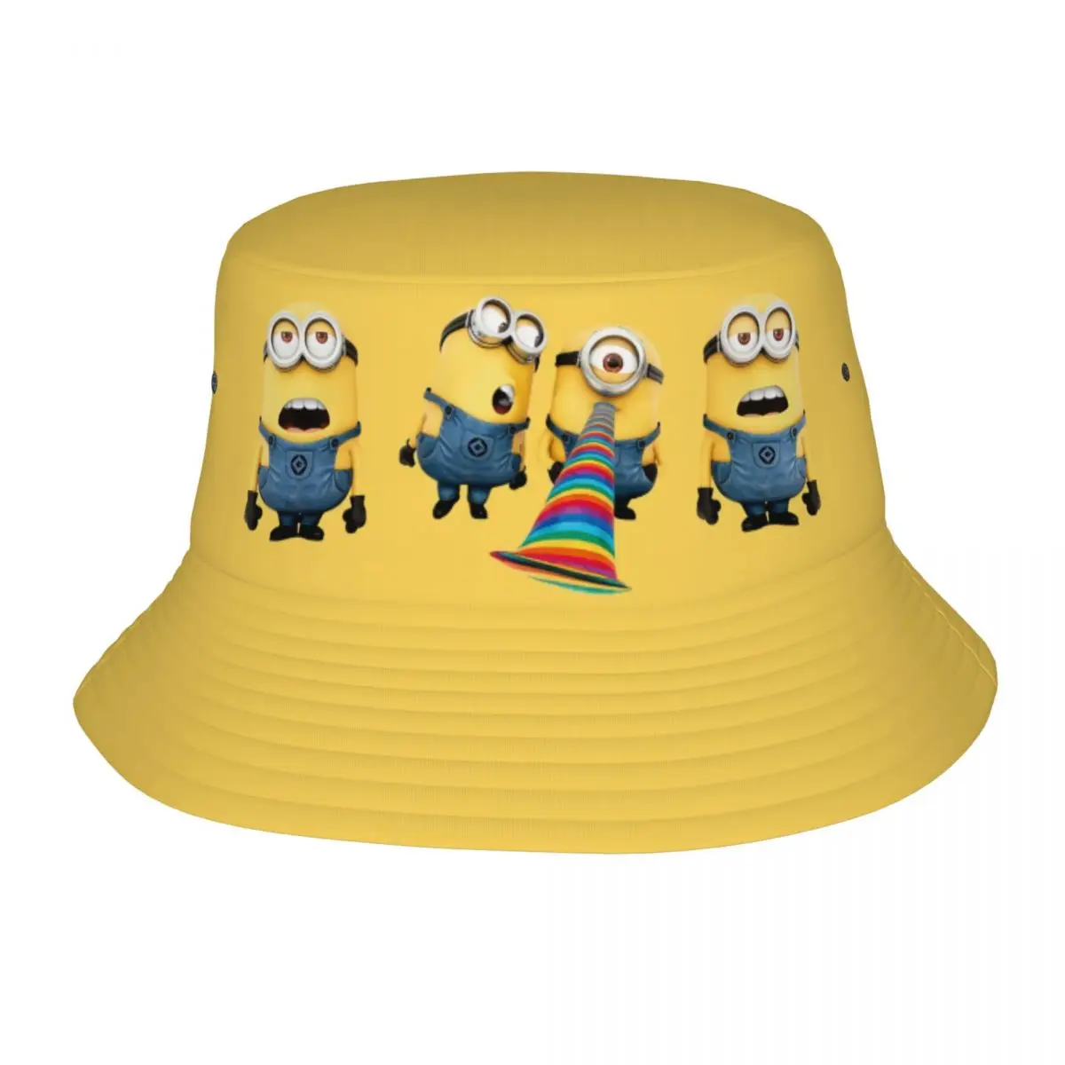 

Панама из мультфильма S-Minions на заказ для женщин и мужчин с большими глазами, уличная солнцезащитная летняя кепка для рыбалки