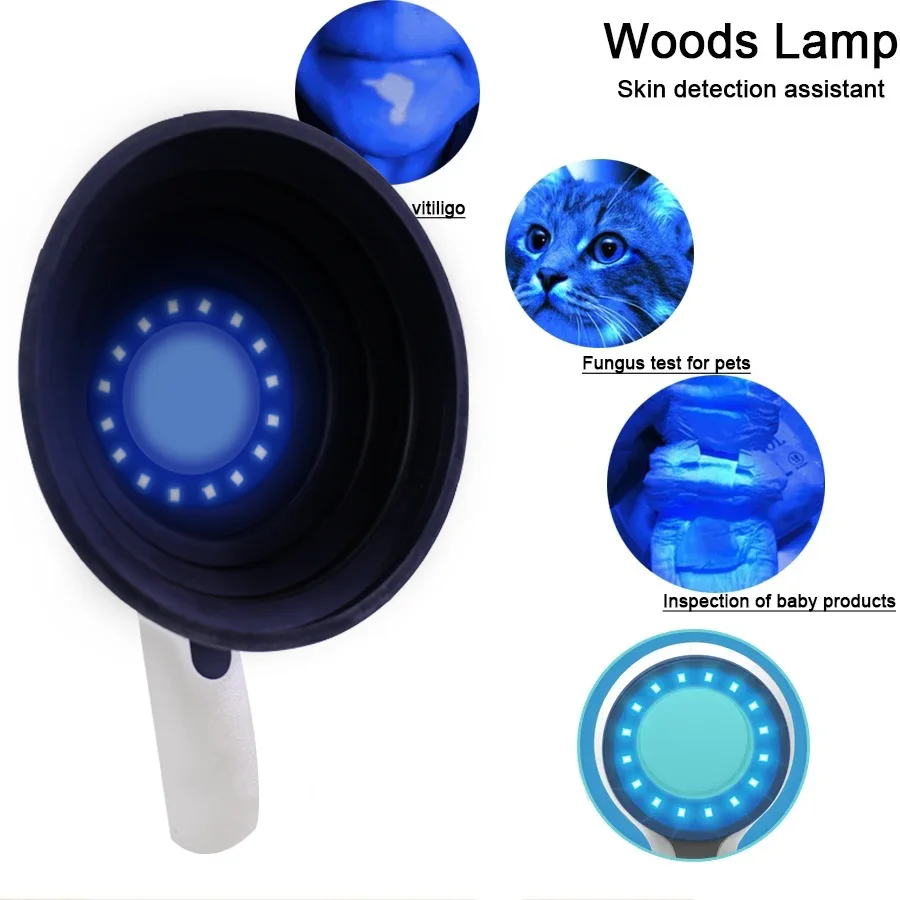 

Woods Light Skin Examination For Cat Dog Ringworm Handheld UV Wood's lamp Skin Fungus Detector Vitiligo Pityriasis Versicolor