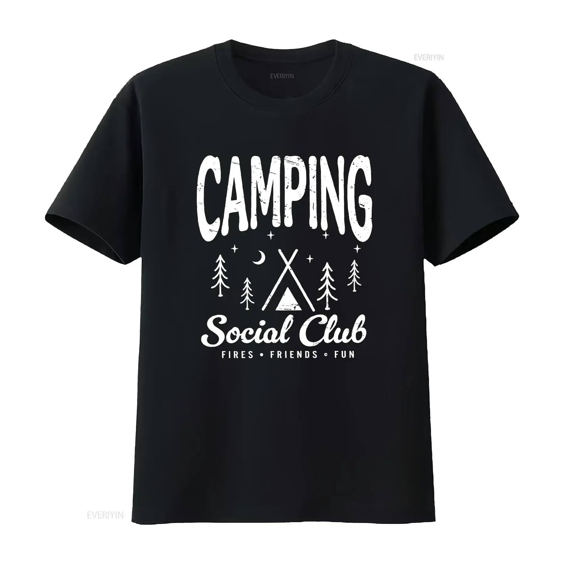 Fires Friends Fun Camping Social Club T Shirt Adventure Camp Life Vacation Family Group vintage Washed Comfortable Casual