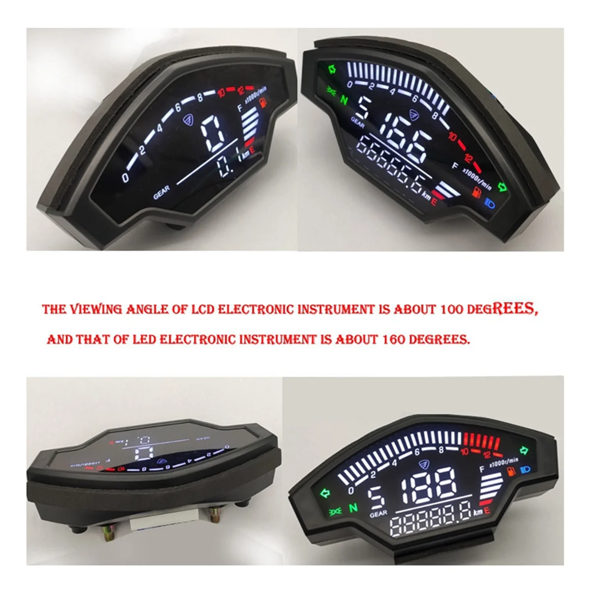 Motorcycle Speedometer Meter Odometer for Italika Vort-X 200 AKT200 Gear Speed Meter Oil Level Display Instrument