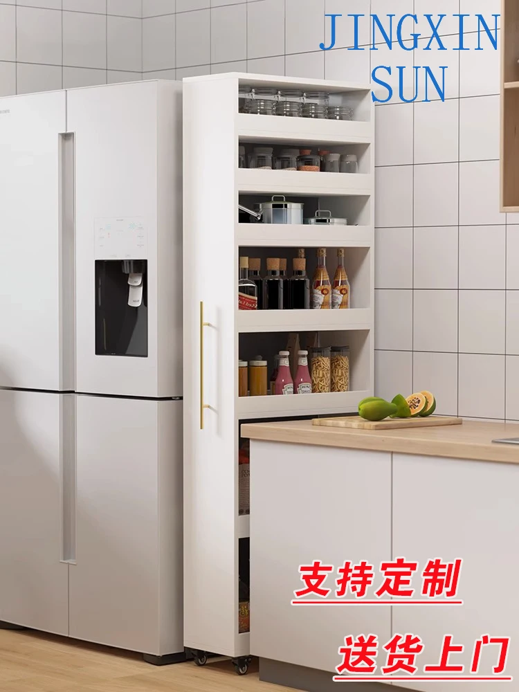 Next to the refrigerator, clip the gap, shelf,  movable ultra-thin and extremely narrow storage cabinet, cart,