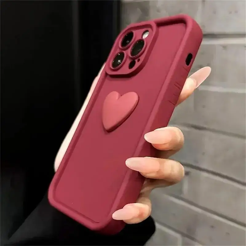 Caso macio luxuoso do silicone para huawei, 3d, amor, coração, à prova de choque, para a nova y70, 3, 4, 7, 10, se, 6i, p20, p30, p40, companheiro 20, 30, 40 pro