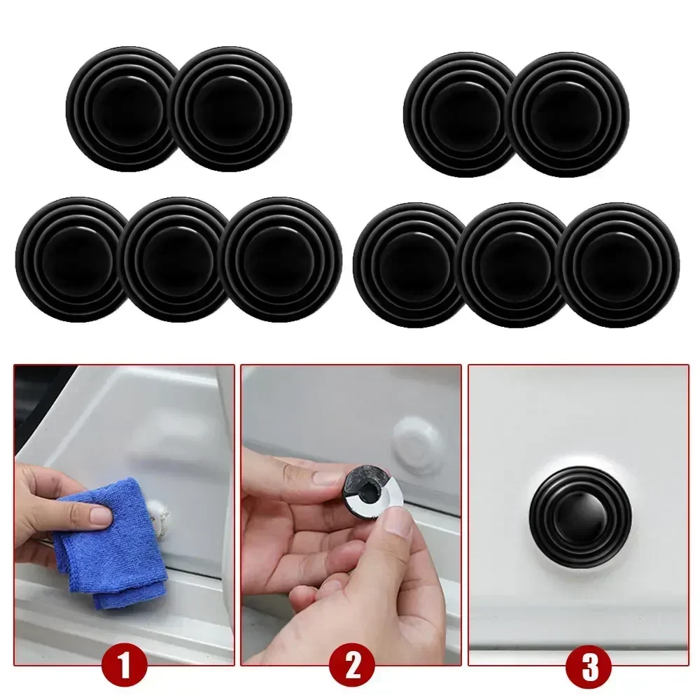 New 4pcs Car Anti-collision Silicone Pad Auto Door Closing Protection Soundproof Silent Buffer Stickers Gasket Auto Accessories