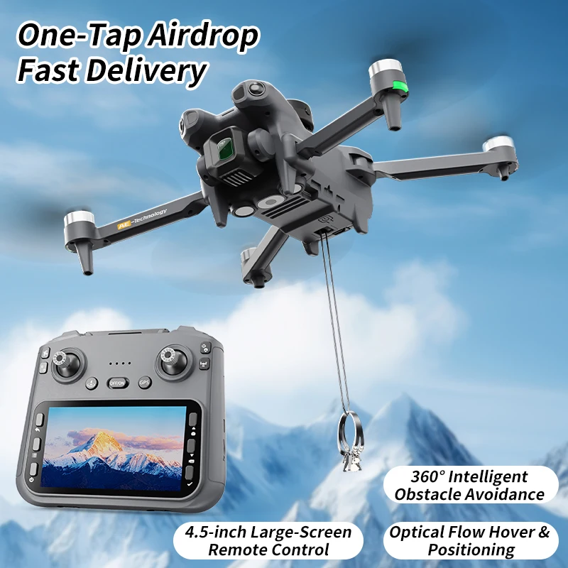 NEW AE51 GPS Drone 8K Professional FPV Brushless Motor Optical Flow Hovering Folding Quadcopter 5G HD Camera RC Dron Toys Gift