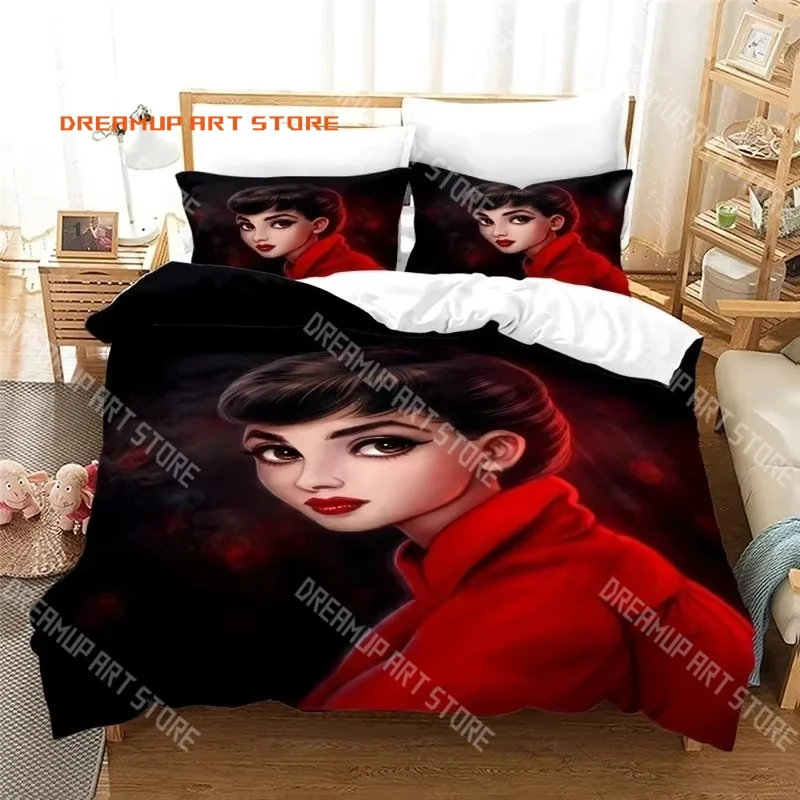 2026 3D Print Audrey H-Hepburn Bedding Set Single Twin Full Queen King Size Bed Set Adult Kid Bedroom Duvetcover Set