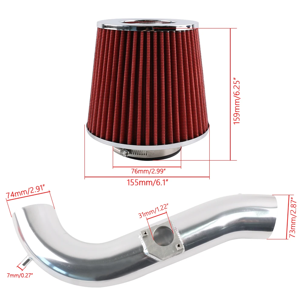 IS300 3.0L L6 Engine Cold Air Intake Kit Short Ram Air Intakes Pipe + Dry Filter For Lexus (Sedan/Sportcross Wagon) 2001-2005
