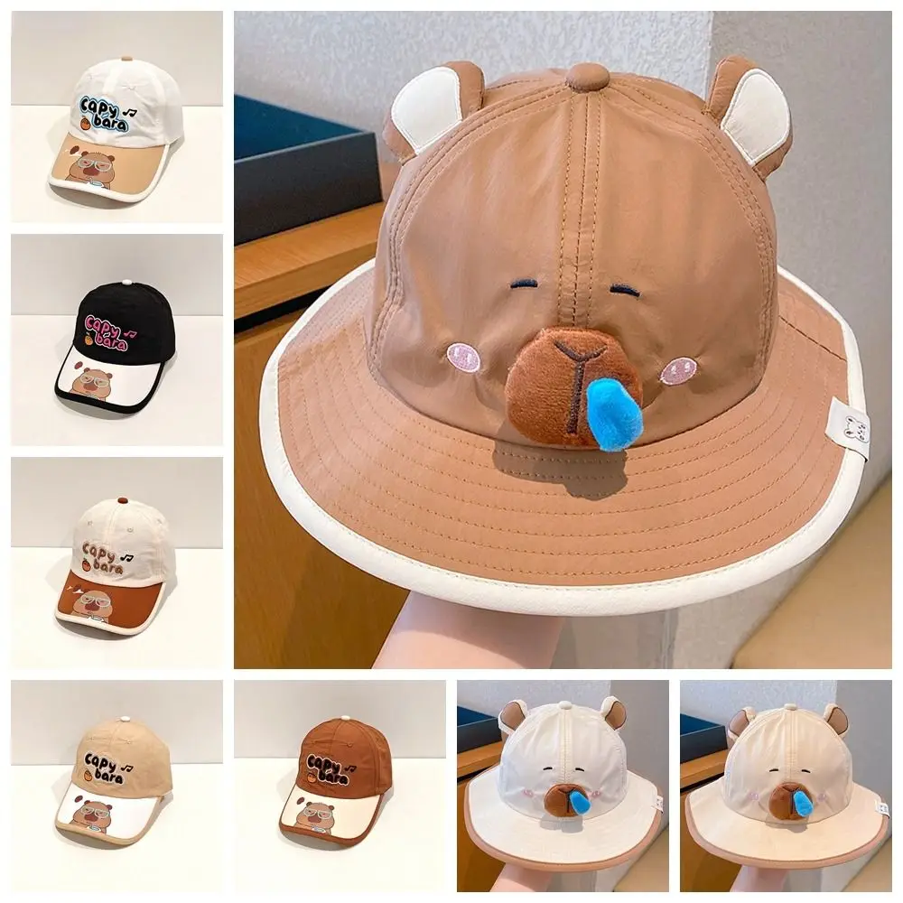 

Breathable Kawaii Capybara Baseball Hat Anti-UV Cartoon Kids Summer Sunhat Fishmen Hat Sunshade Children's Peaked Cap Boys/girls