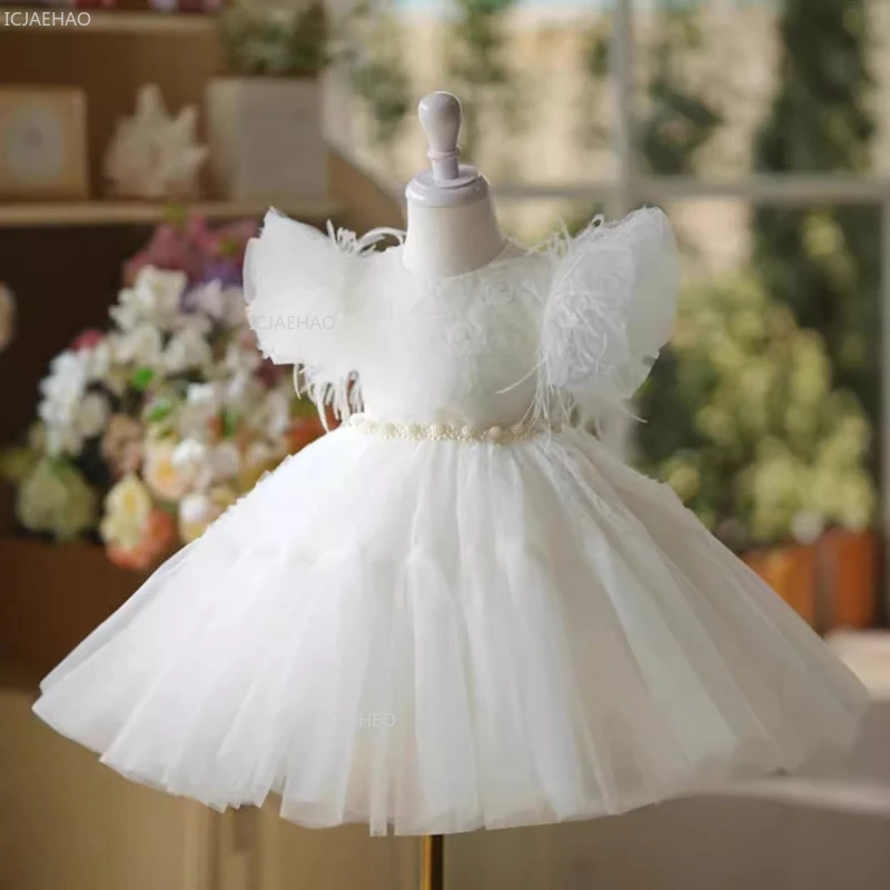 First Birthday Dress Clothes for Girls Princess Party Gown Children Clothing Performance Pageant Formal Celebration Costume