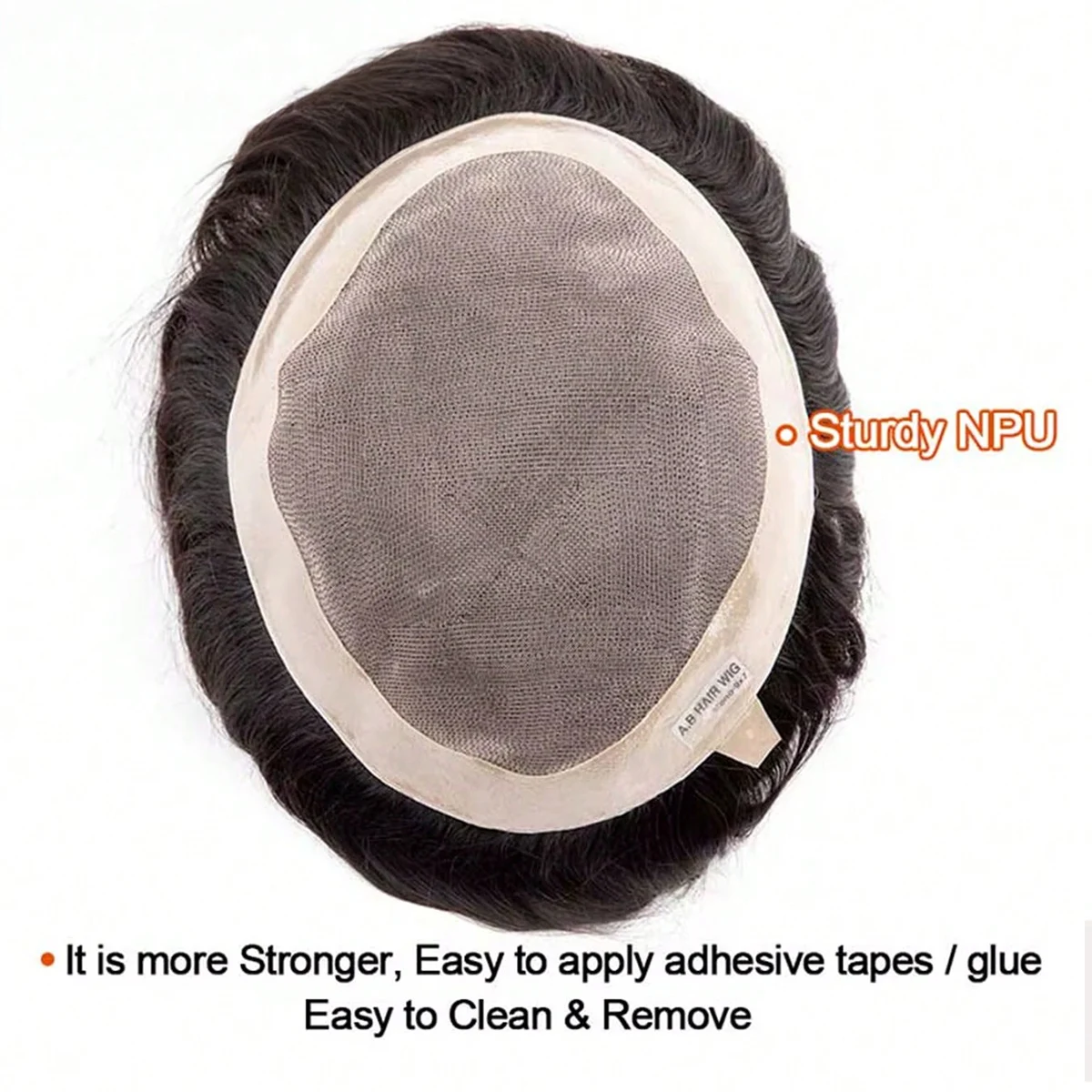 شعر بشري 100% للرجال، قاعدة أحادية رفيعة مع بولي، مظهر طبيعي، قطع شعر رجالي أحادية الشعيرات للرجال 8 × 10 بوصة