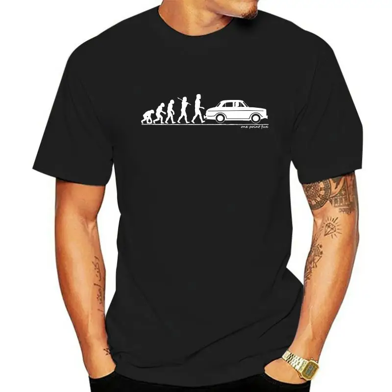 Evolution of Man Riley One point Five  classic car t-shirt