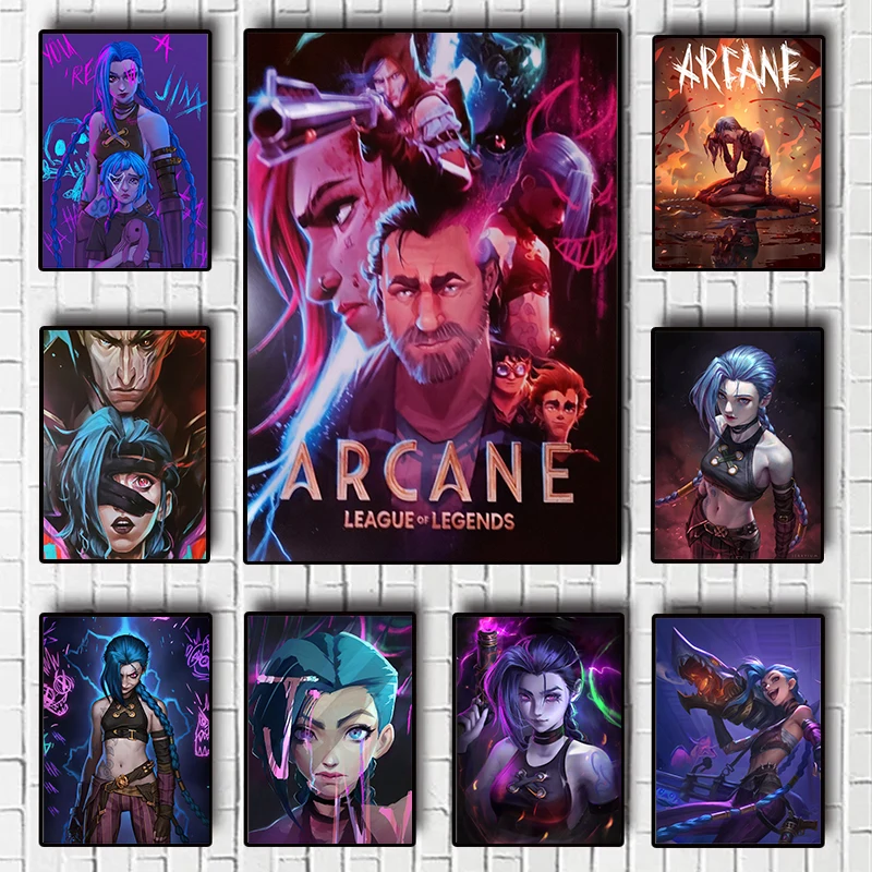 Game Arcane Poster Game Characters Jinx Canvas Painting Poster Modern Wall  Art Decoration For Home Room Decor