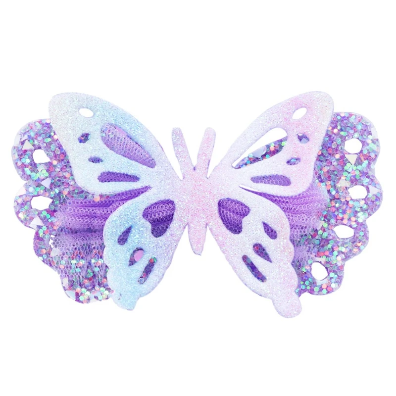 Multihued Butterfly Decor Hair Barrette and Headband Delicate Handwork for Outdoor Shooting Wedding Banquet Fashion HairOrnament