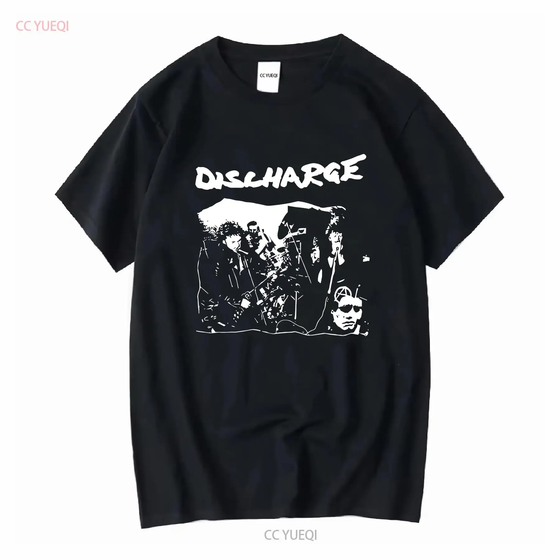 Discharge Band Playing T Shirtunisex Shirt Best Price vintage Washed Top For Everyday Wear homme Soft Stylish Versatile