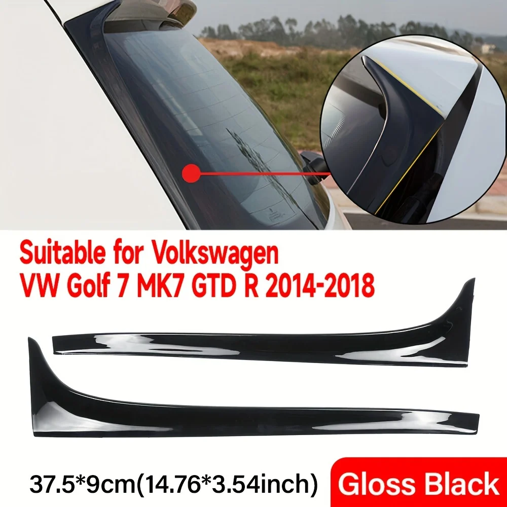 

Right Side Matte Black Carbon Fiber Rear Window Spoiler for VW Golf 7 MK7 GTD R 2014-2018, ABS Material