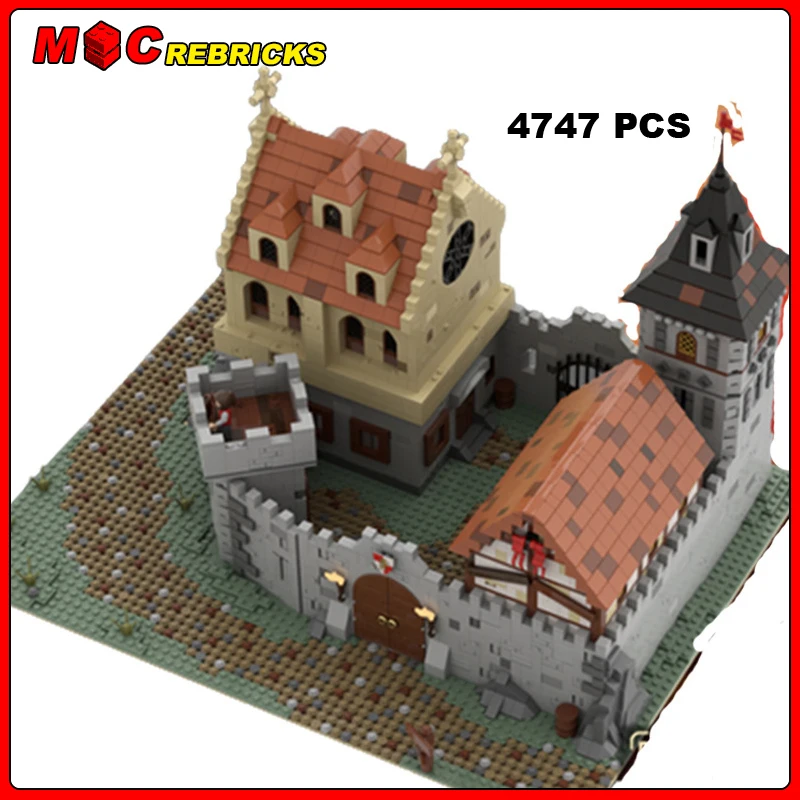 MOC Architectural Series Europeanl Medieval Castle Street View Model DIY Assembling Bricks Building Blocks Boy Toy Kid Xmas Gift