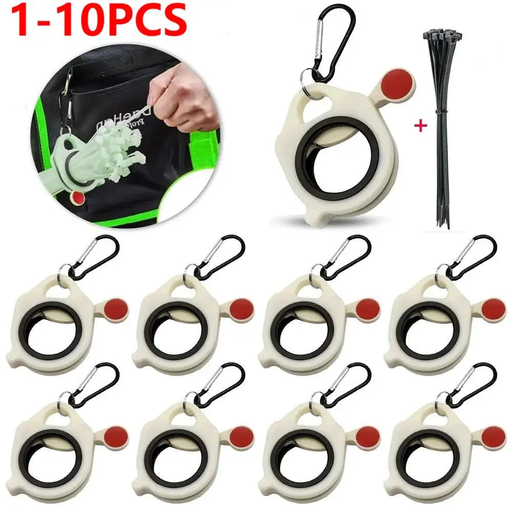 

10PCS Cable Tie Organizer Plastic Fluorescent Storage Cable Tie Holder Portable Stable 38mm Dia Ring Key Chain Storage Tool Part