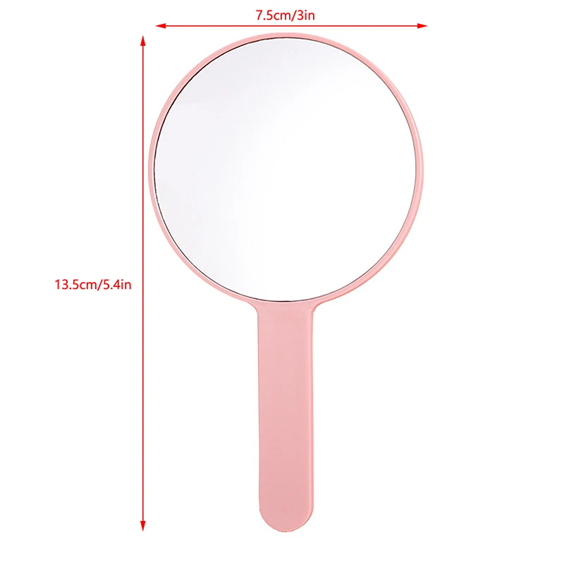 Round Handheld Makeup Mirror with Handle – Compact Vanity Mirror for Eyelash Extensions, SPA, and Salon Use