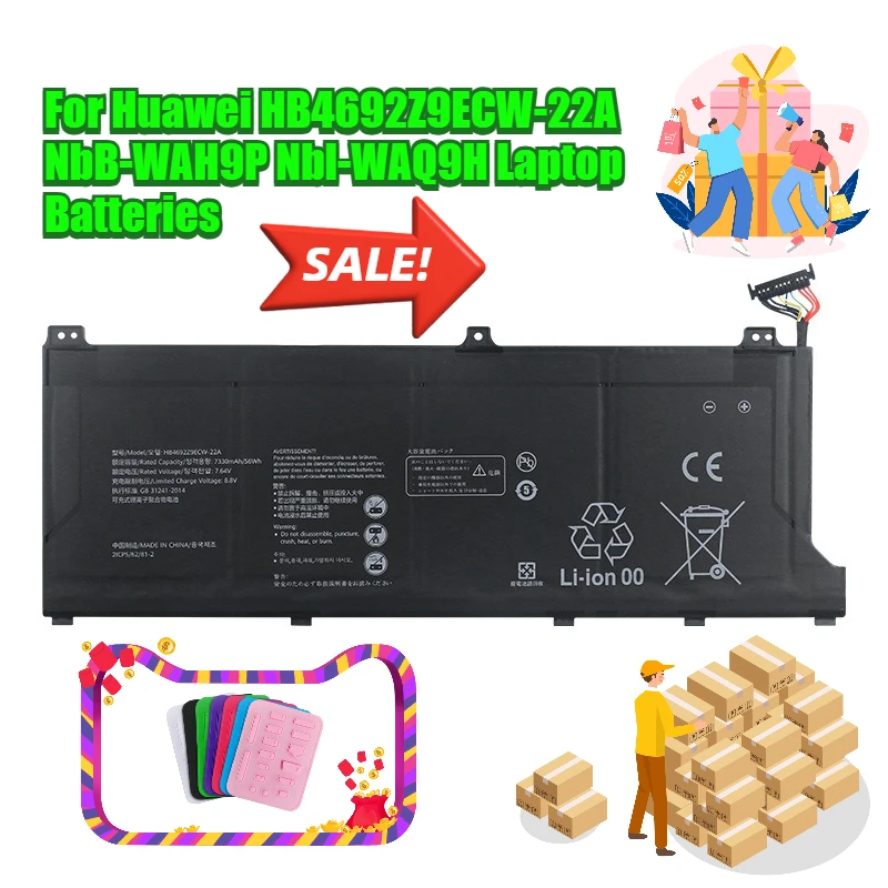 

For Huawei HB4692Z9ECW-22A NbB-WAH9P Nbl-WAQ9H Laptop Batteries
