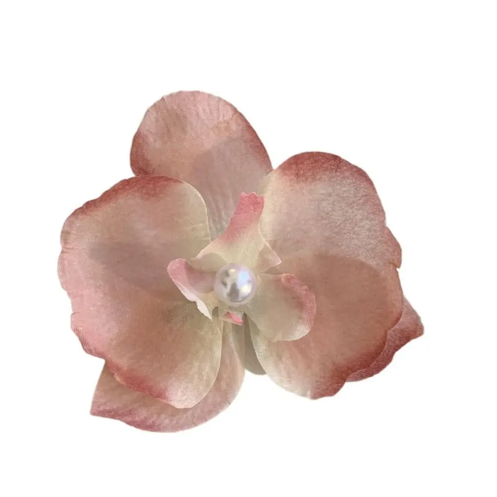 Cloth Butterfly Flower Hair Clip Pearl Korean Style Orchid Flower Hairpin Duckbill Clip Hair Accessories Girl Hair Clip Beach
