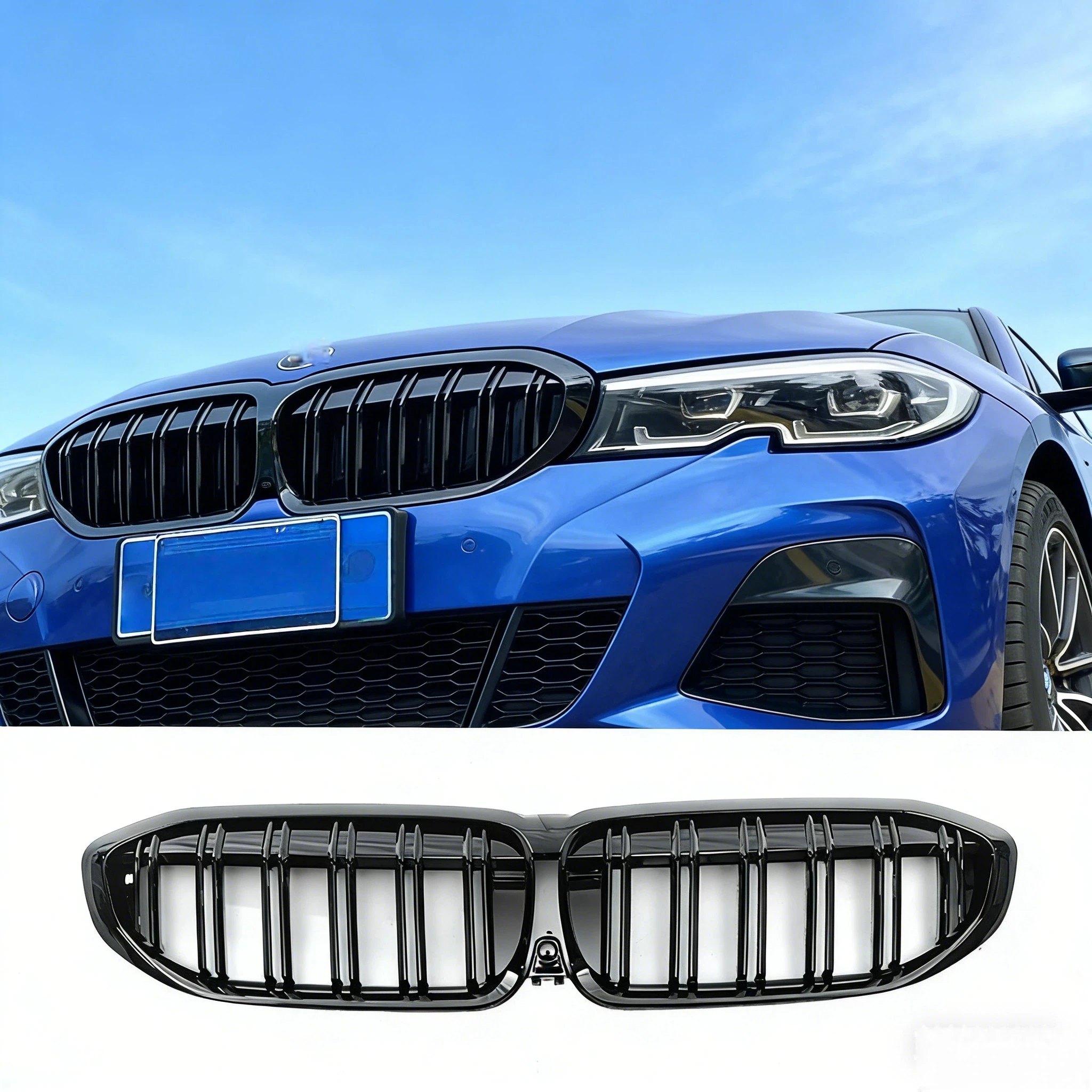 

Передняя решетка радиатора (ноздри) глянцевая черная для BMW 3 G20 G21 320i 320d 330i 340i 340d 2019-2022