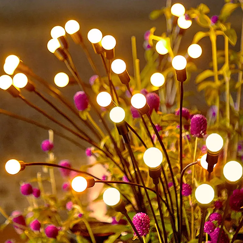 6LED/8LED/10LED Solar Firefly Lampada da prato Decor Villa Paese Cabana Tenda Cortile Campeggio Festa Paesaggio Luce Luci da giardino all'aperto