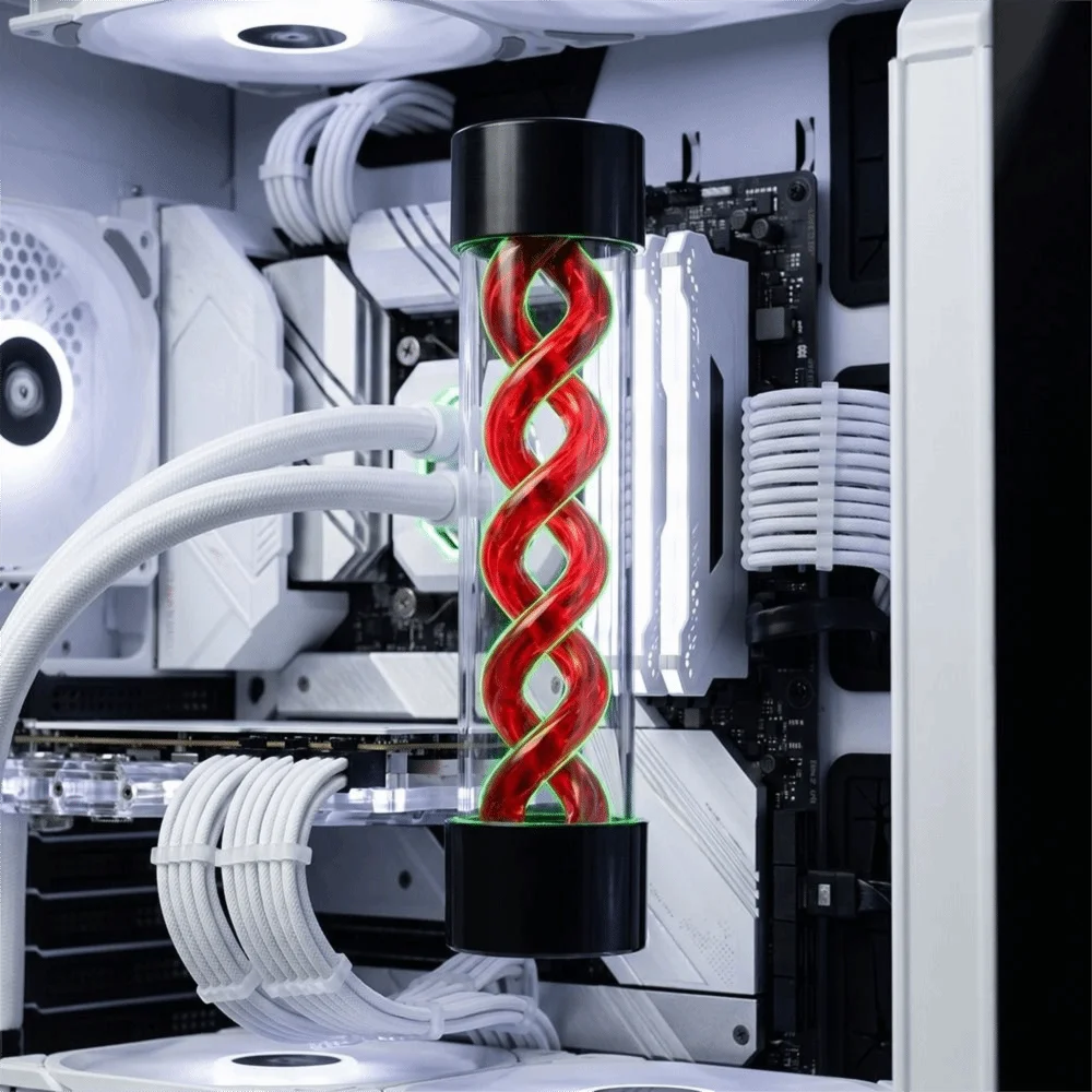Durable G1/4 Thread Water Tank 200MM Fast Cooling Cylindrical Cooler Red/Green/Blue Water Cylinder PC Desktop Computer
