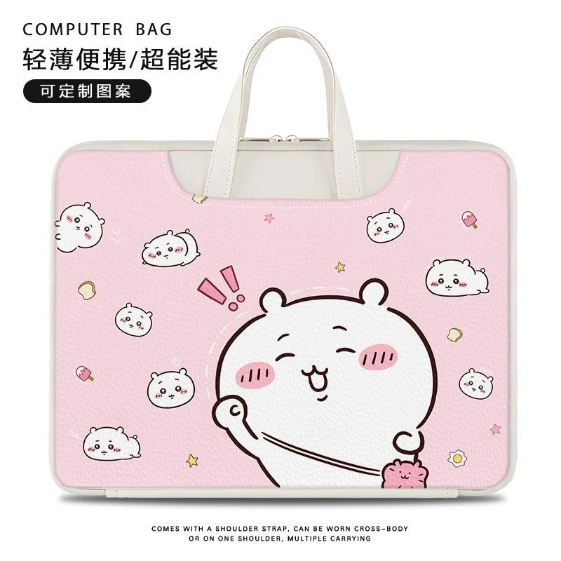 Chiikawa Laptop Sleeve Bag Cute Cartoon Design Protective Case With Handle For 13 15 Inch Notebook Computer Travel Office School